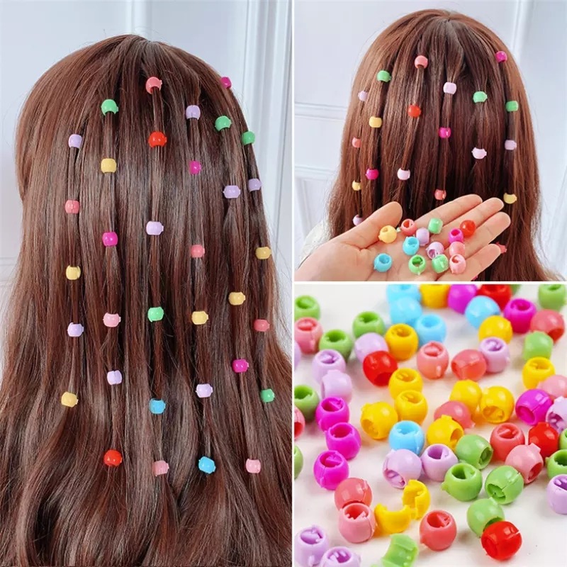 30 PCS Baby Girls Hairpins Cute Candy Color Mini Hair Clips & Hair Braids Beads Set (Random Color) - Image 4