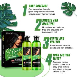 Lichen Professional Hair Color Gel 500ML Rich, Long-Lasting Black & Dark Brown Shades Made in China