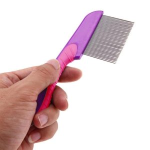 100% Stainless Steel Needles Anti Lice Comb  Ergonomic Handle, Safe Rounded Tips, Reusable & Clinically Proven for Men & Women (Random color)
