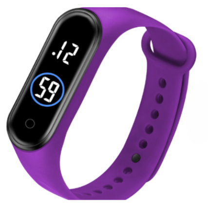 Latest M4 LED Watch Digital Sports Bracelet for Boys & Girls Waterproof Touch Display Random Band Color (Without Box) - Image 5