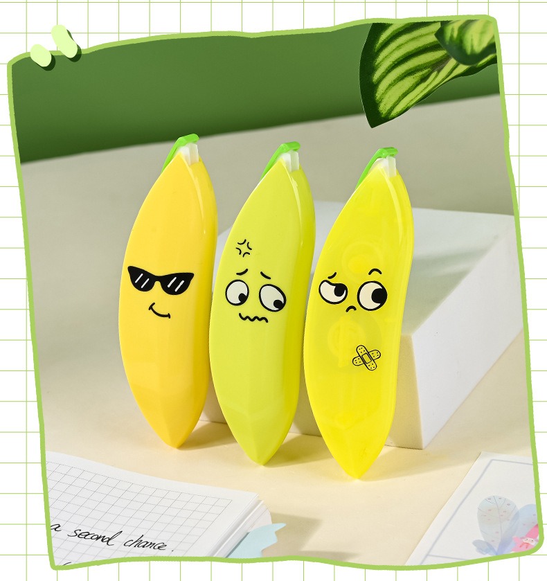 Banana Shaped Correction Tape Fun & Portable Eraser Tool for Paper, Labels, and More 14cm