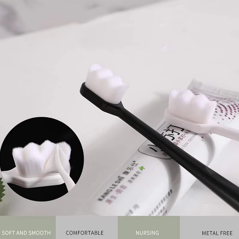 Soft Micro-Nano Manual Toothbrush Extra Soft 12,000 Bristles for Sensitive Gums, Adults & Kids - Image 5