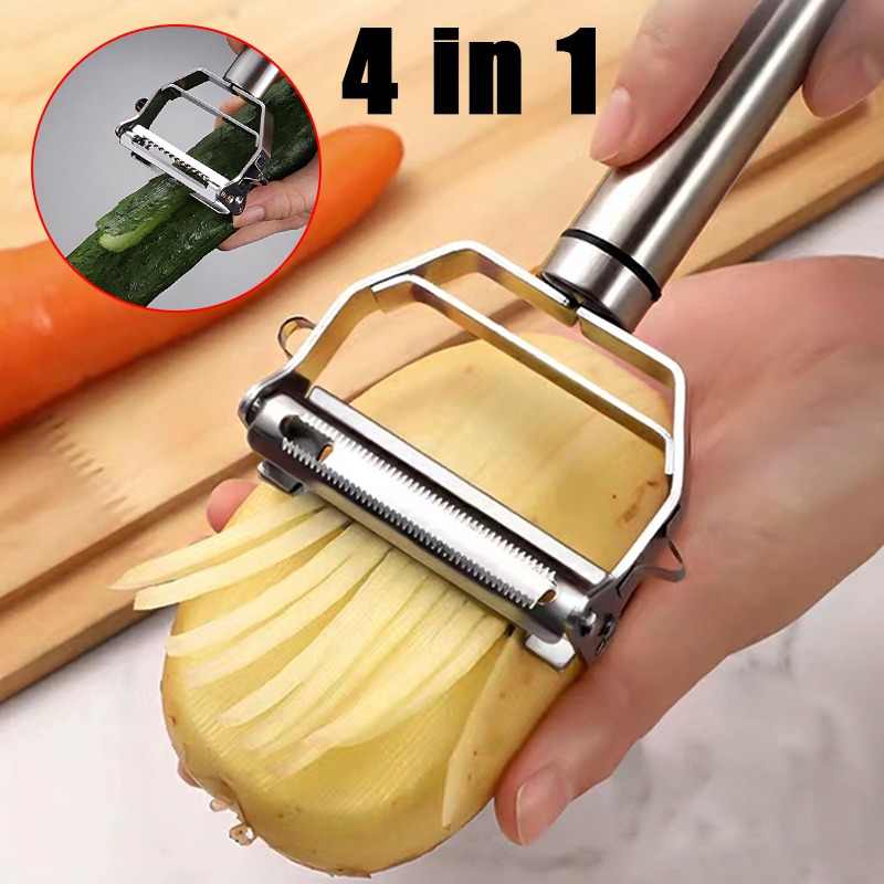 1 Set Stainless Steel Peeler & Slicer Multi-Function Vegetable & Fruit Grater Tool - Image 2