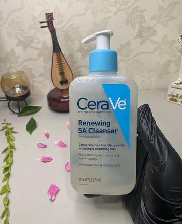 CeraVe Renewing SA Cleanser And Hydrating Cleanser with Salicylic Acid & Ceramides  (237ml)