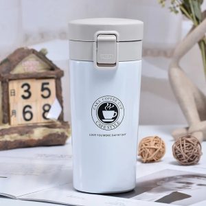 Hot & Cold Stainless Steel Vacuum Flask  380ml | Double Wall Insulated Water Bottle | Leakproof Coffee & Tea Thermos Travel Mug (Random Color)
