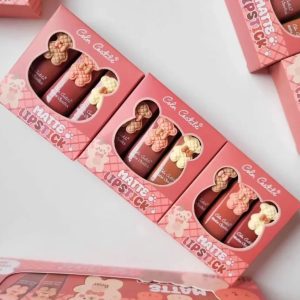 Color Castile Pack of 3 Bear Shape Matte Lipsticks  Long-Lasting, Bold & Vibrant Makeup Essential