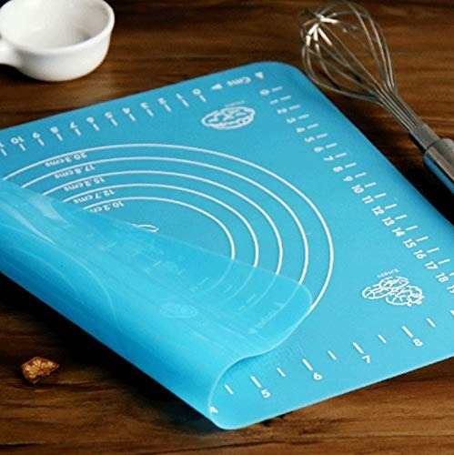 Silicone Pastry Mat 14 Inch Round Non-Stick Baking Mat with Measurements Food-Grade, Heat-Resistant, Reusable Rolling Surface for Dough, Pizza, Pie, and Fondant (Random Color) - Image 2
