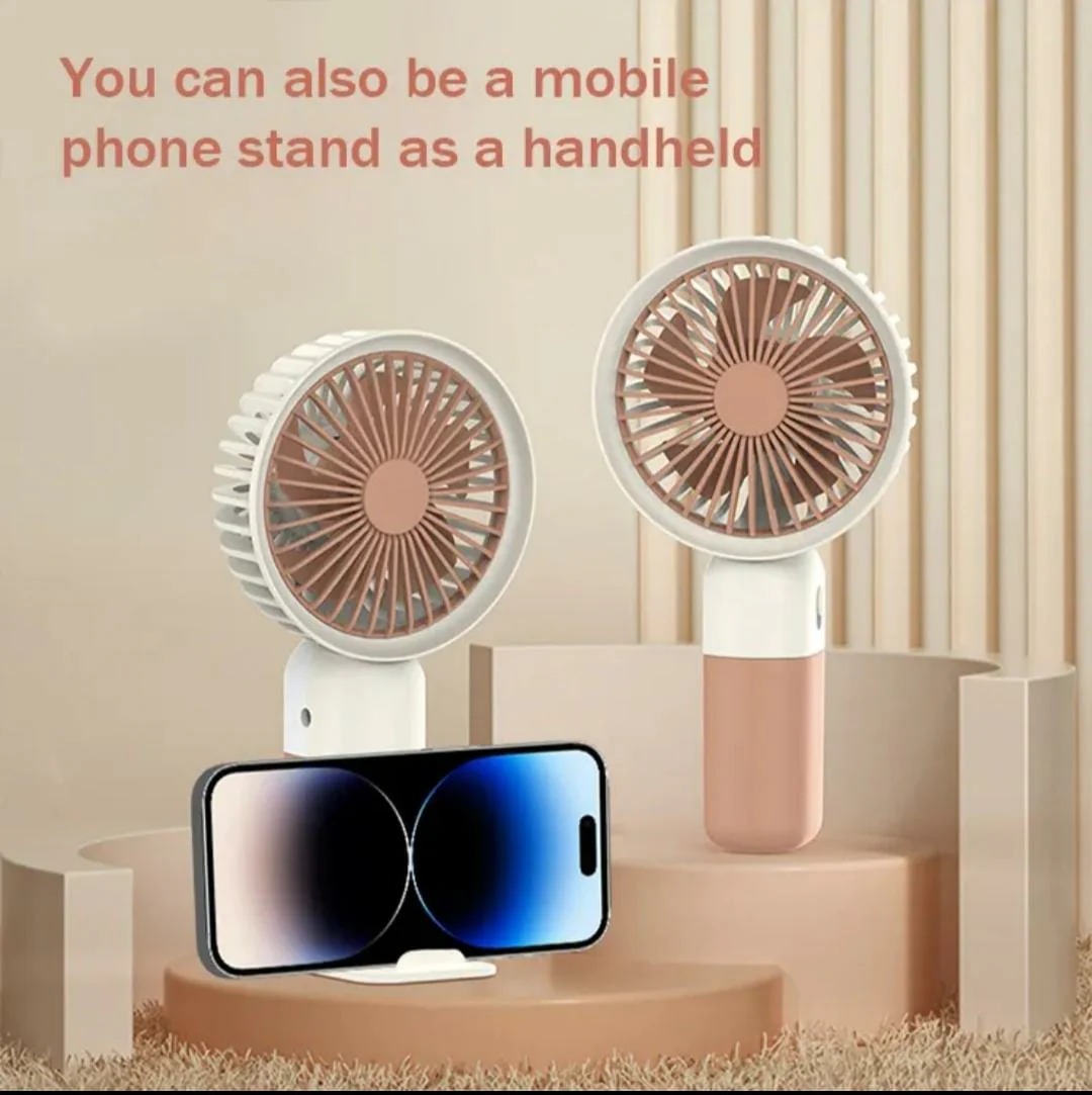 Mini Cute Fan Portable USB Rechargeable Handheld Cooling Fan for Kids & Adults, Stand/Base Included (Random Color) - Image 3
