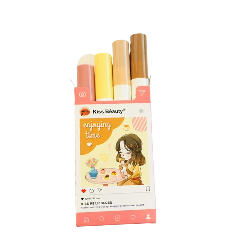 Pack of 4 Kiss Beauty Lipgloss long lasting waterproof Lip - Image 3