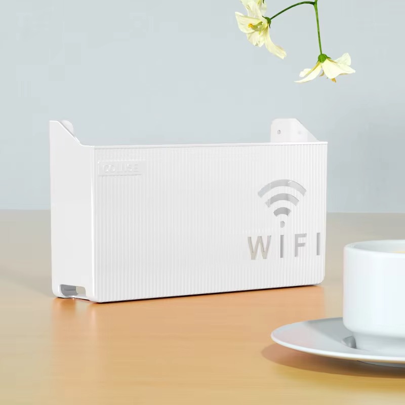 WiFi Router Shelf & Cable Organizer – Wall-Mount ABS Plastic Storage Box for Routers, Power Strips & Cables (Random Colors) - Image 3