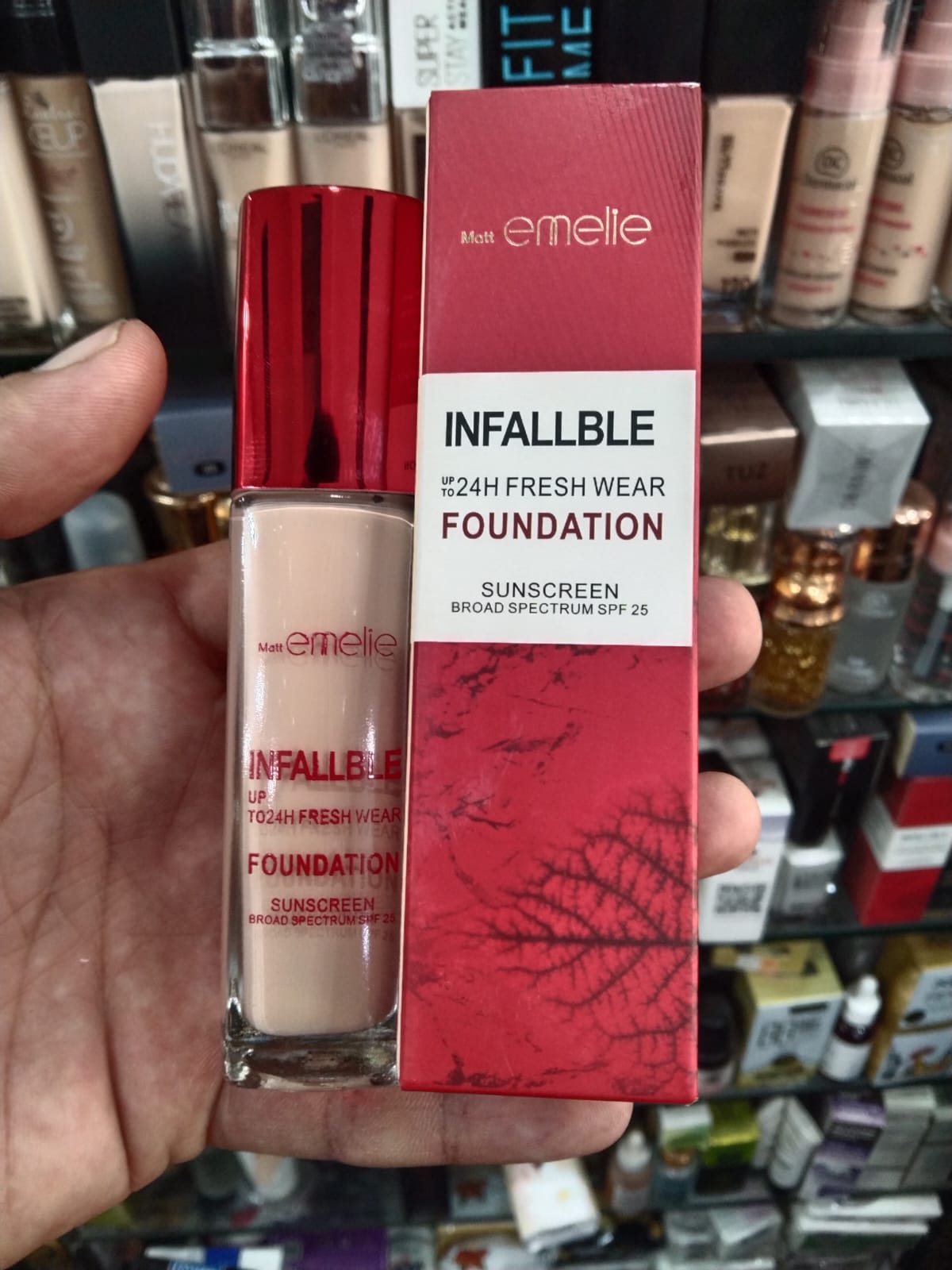 Emelie Cosmetics Infallible 24H Fresh Wear Foundation Natural Matte Finish, Long-Lasting, Waterproof, Sweat & Heat Proof with SPF 25 - Image 3