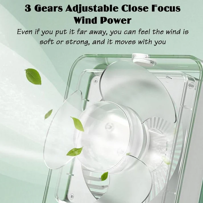Portable Desktop Air Conditioner USB Mini Air Cooler Fan Water Cooling Fan with 3 Speed Spray Humidifier Purifier for Car Home Rechargeable - Image 3