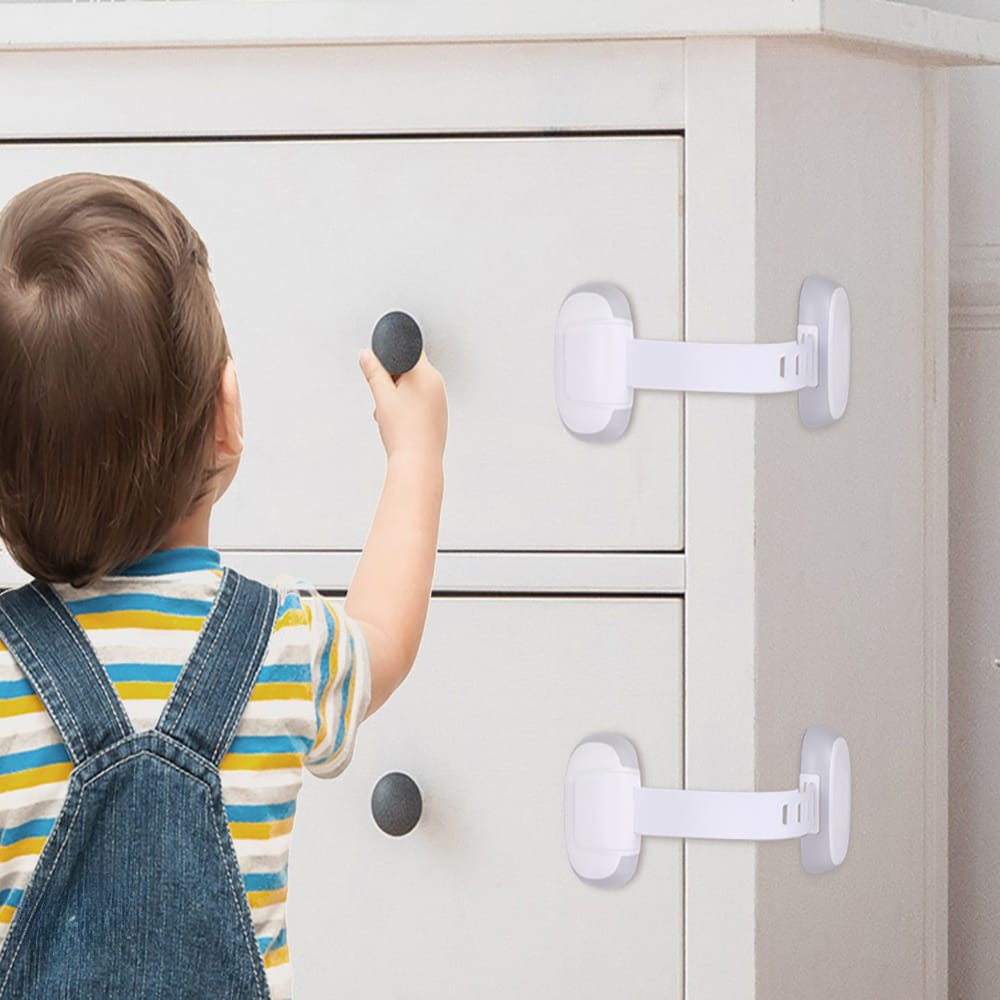 Adjustable Multi purpose lock Baby Safety Kid Safety Lock Baby Proof Security Protector Drawer Door Cabinet Lock No Punching Plastic Protection Kids Safety Door Lock