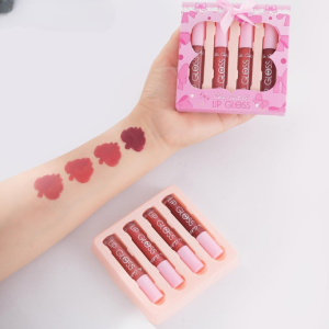 4-Piece Color Castle Bow Lip Gloss Set  Cute Bow Design, Vibrant Shades, Smooth & Glossy Finish