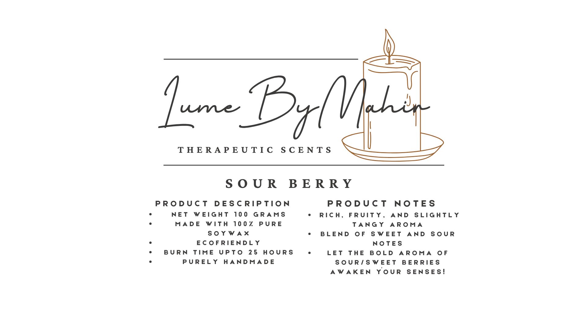 Sour Berry Candle - Sour, Sweet, and Oh-So-Irresistible Handmade Berry Fusion Soy Wax Candle -100 gram - Image 2