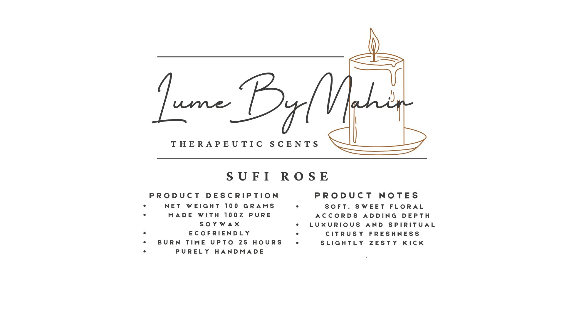 Sufi Rose Candle - A Divine Bloom of Spirituality and Love Handmade Floral & Citrusy Soy Wax Candle - 100 gram - Image 2