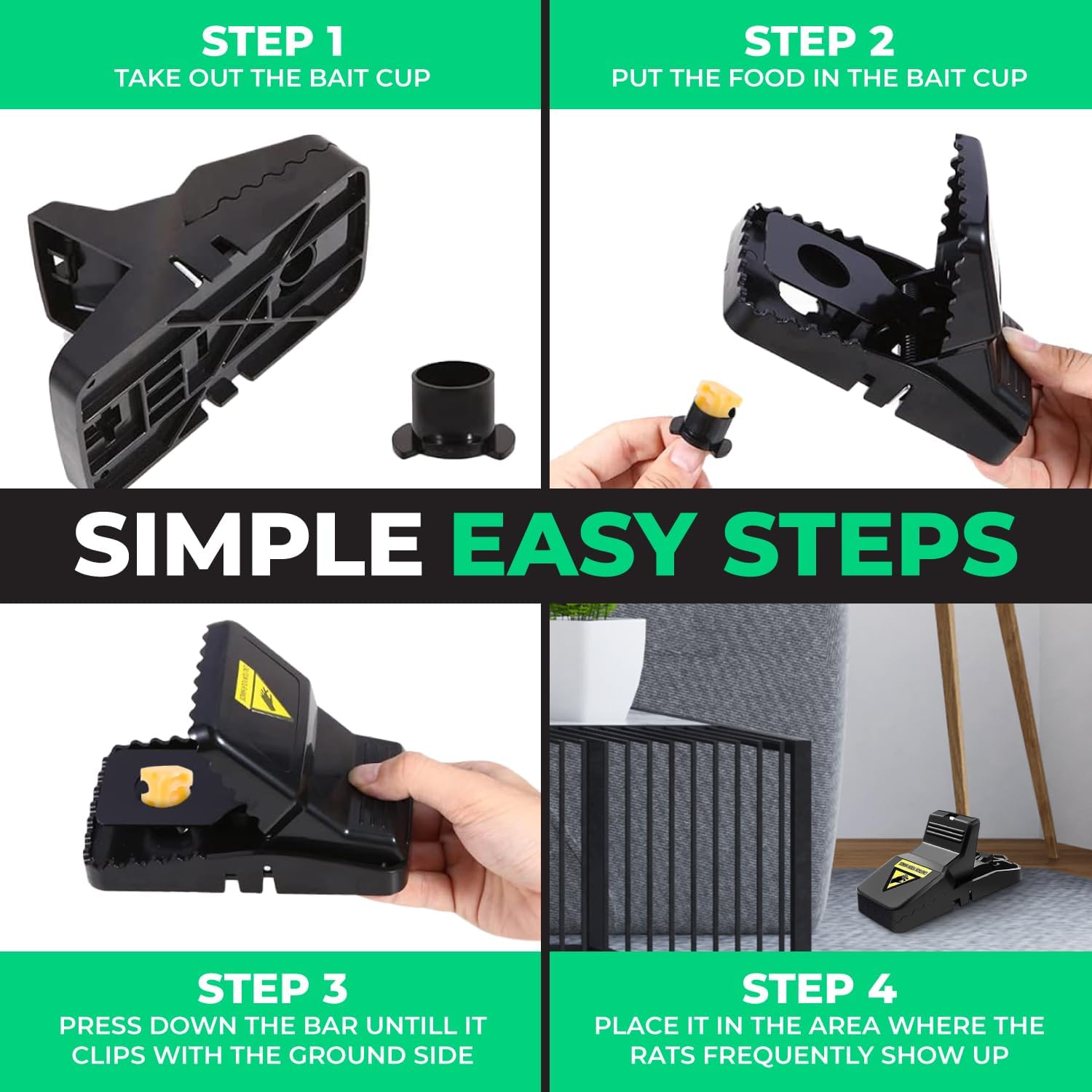 Heavy Duty Reusable Plastic Mouse Trap Durable & Safe Mouse Catcher for Effective Rodent Control - Image 2