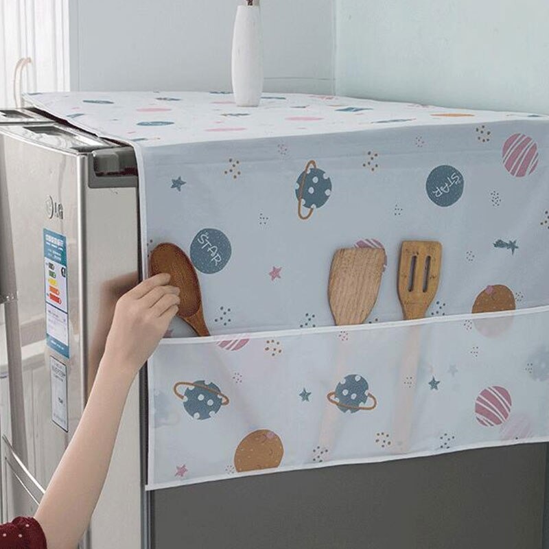 Anti-dust Waterproof Oil-proof Fridge Cover | Protective Refrigerator Top Cover | Random Design - Image 2