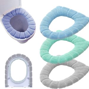 Warm Washable Soft Coral Velvet Toilet Seat Cover | Random Colour