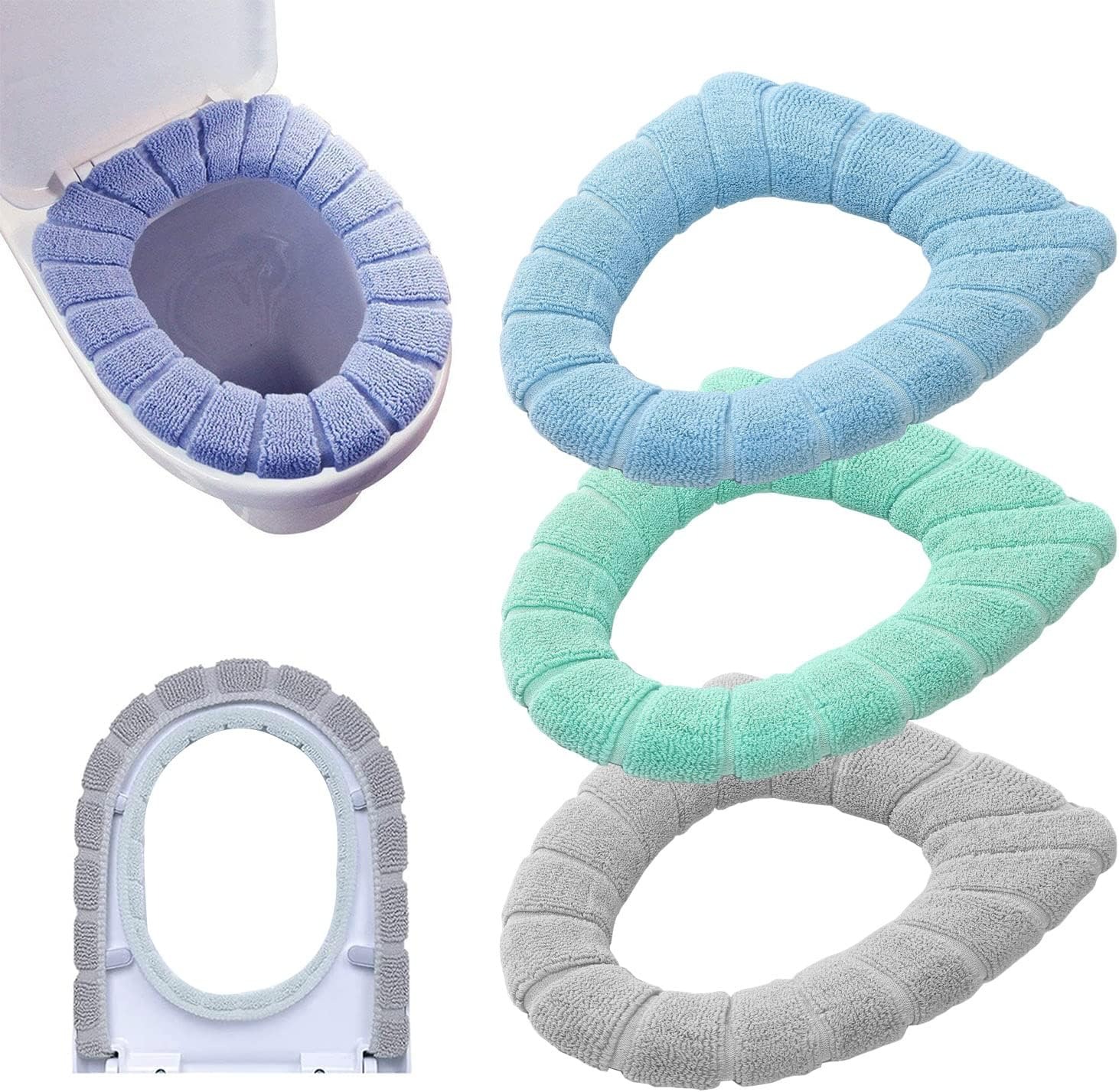 Warm Washable Soft Coral Velvet Toilet Seat Cover | Random Colour