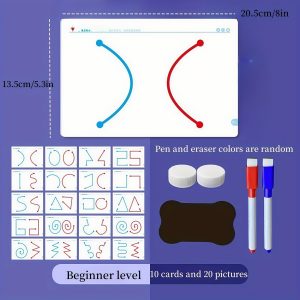 2-in-1 Brain Development Training Kit Reusable Finger Maze & Pen Control Workbook for Kids & Adults (20 Training Pictures)
