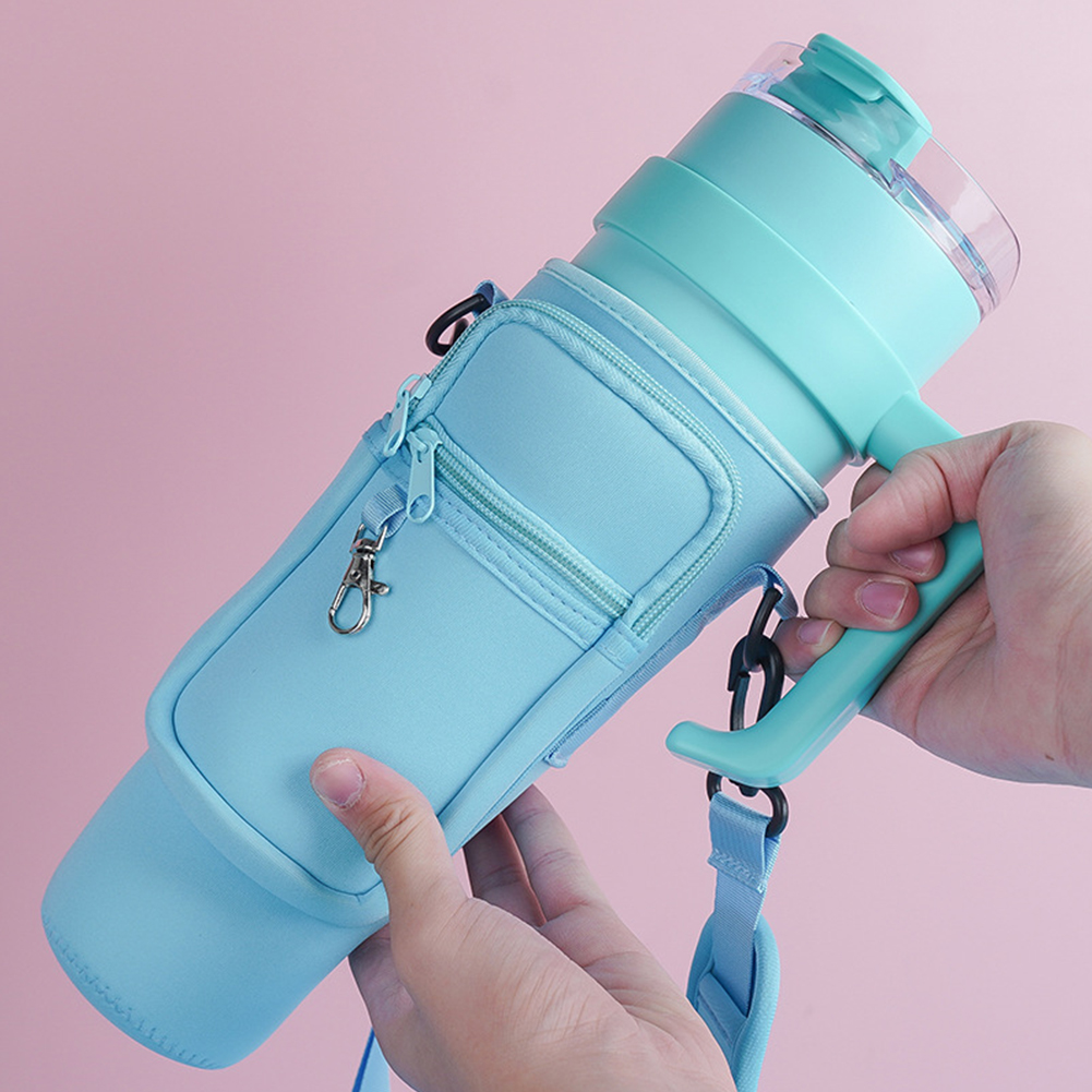 Water Bottle Carrier Bag with Phone Pocket for Stanley Quencher Cup with Handle Water Bottle Holder Pouch - For 1200 ML Bottle - Image 3