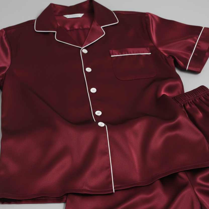 Couple Night Dress / Night Suit / Silk Sleepwear Set 4-Piece Camisole & Shirt with Shorts | DC-C015 - Image 3