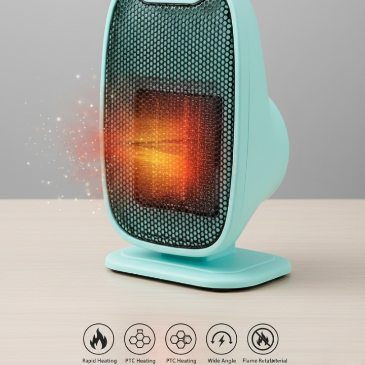 Electric Fan Heater Mini Mobile Heater Home Heating Warm Air Fan Office Room Handy Air Warmer Fan - Image 3