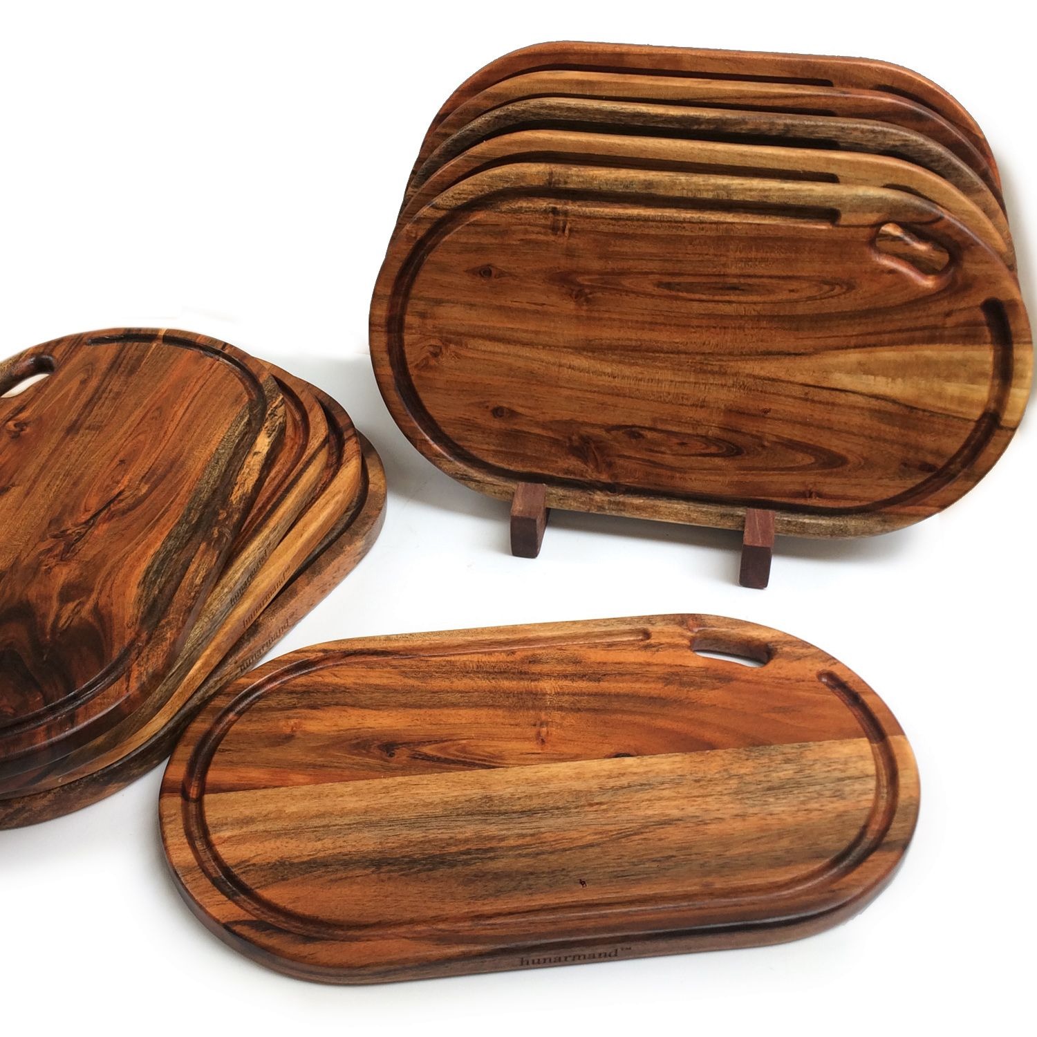 Premium Oblong Acacia Wood Chopping Board 17 x 9 x 2 Inches - Image 2