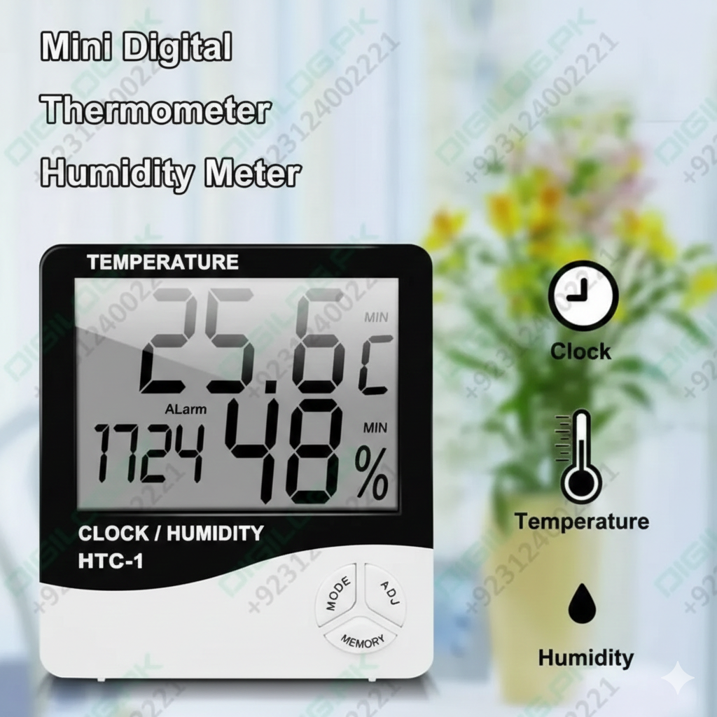 Professional LCD Indoor Temperature & Humidity Monitor Large Display, Accurate Readings + Free Battery. - Image 2