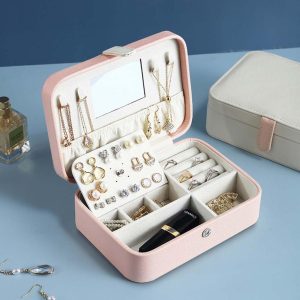 Mini Travel Jewelry Organizer Box for Women(Multi Color)