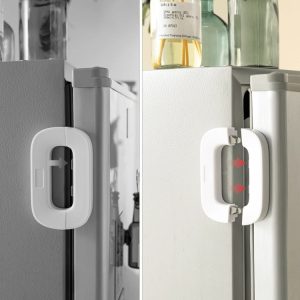 Child Safety Fridge Lock Self Adhesive Baby Proof Lock for Refrigerator, Cabinets & Drawers | Strong, Easy Installation