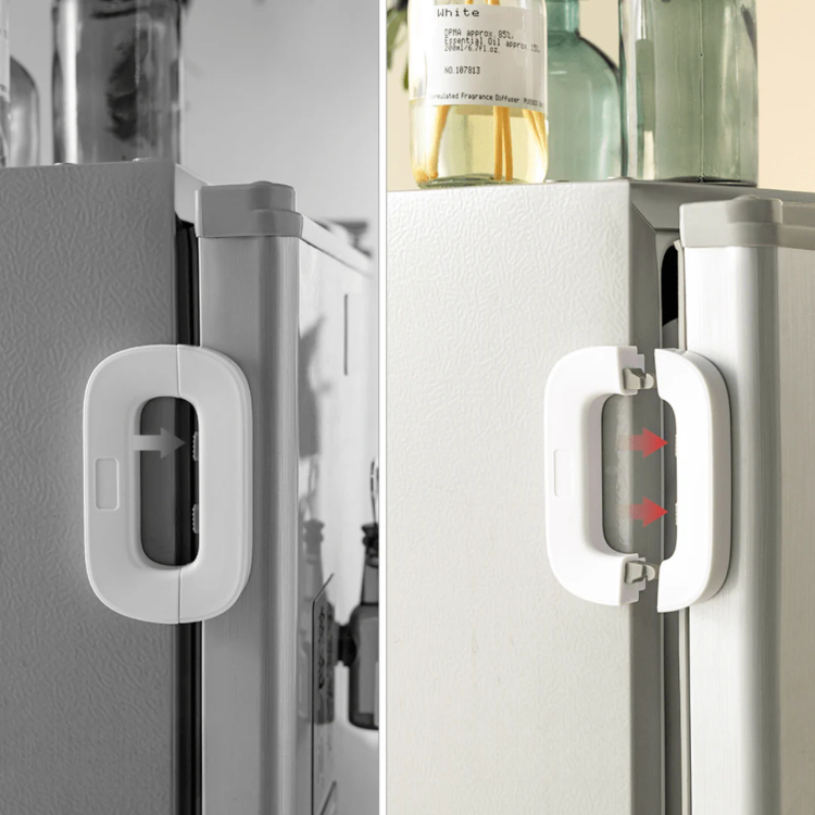Child Safety Fridge Lock Self Adhesive Baby Proof Lock for Refrigerator, Cabinets & Drawers | Strong, Easy Installation