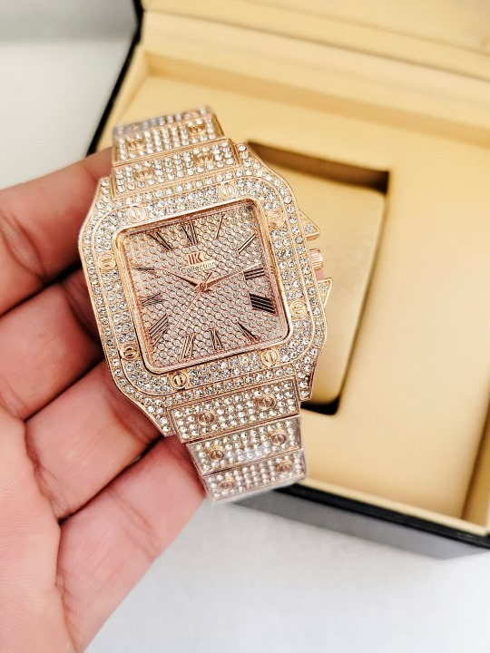 Ladies Stylish Stone Watch Elegant Wristwatch with Sparkling Stones, Fashion Accessory for Daily Wear & Occasions - Image 2