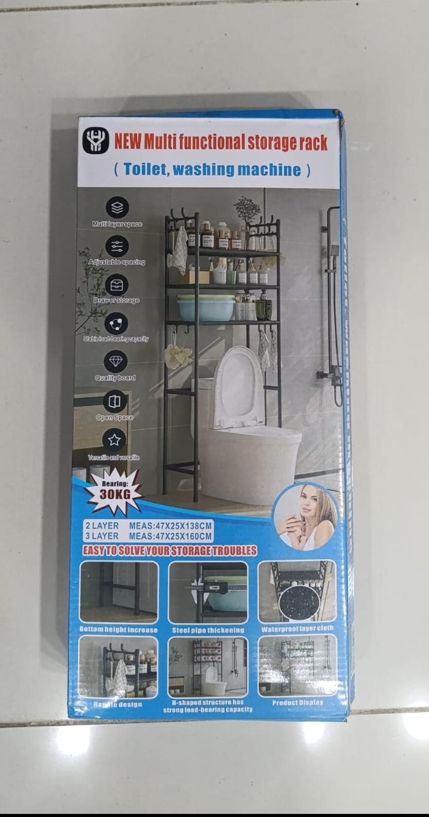 Multi-Layer Bathroom Storage Rack | Space-Saving Toilet Organizer - Image 5