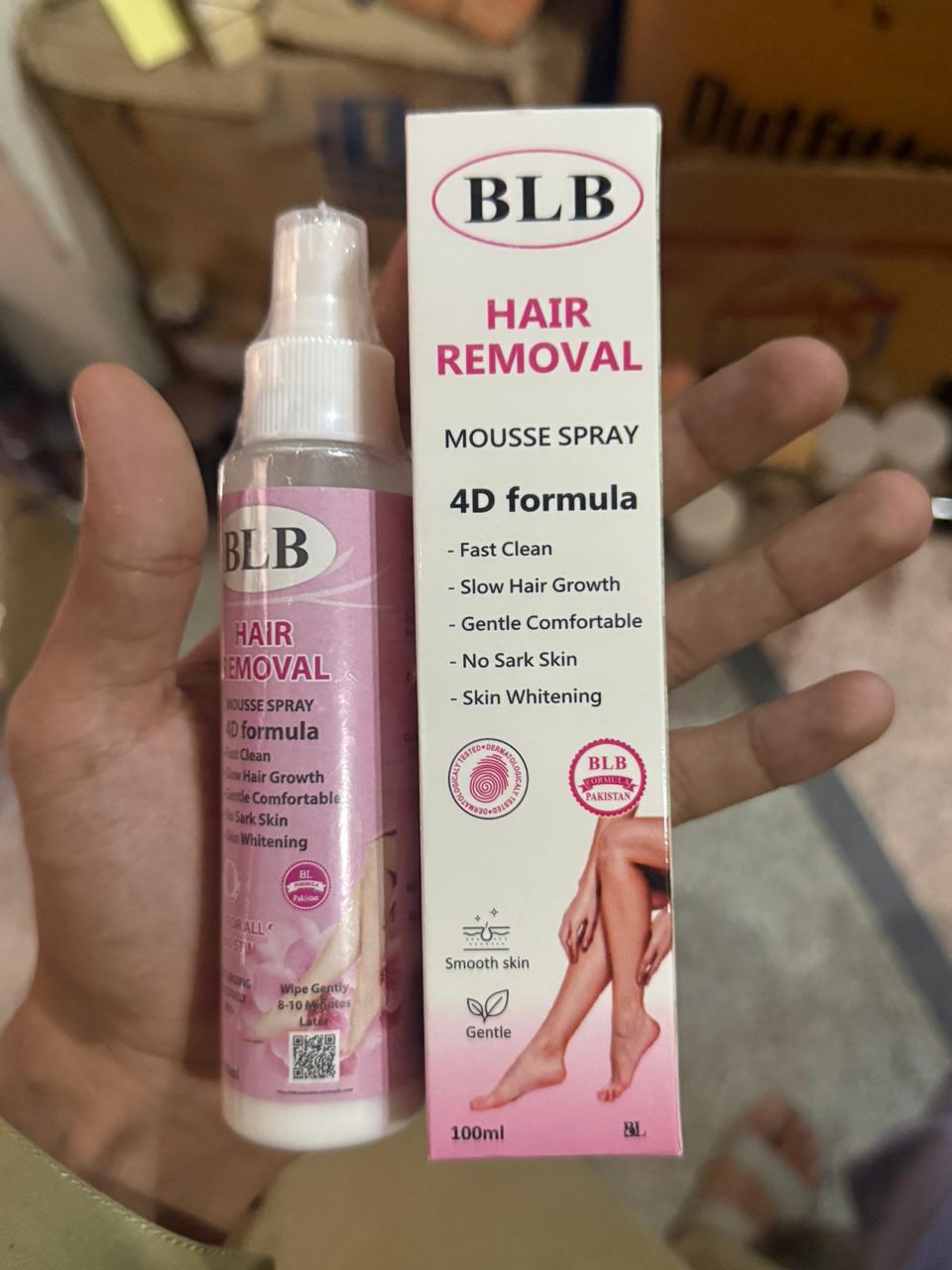 BLB Hair Removal Mousse Spray 4D Formula for Fast & Gentle Hair Removal (100ml) - Image 4