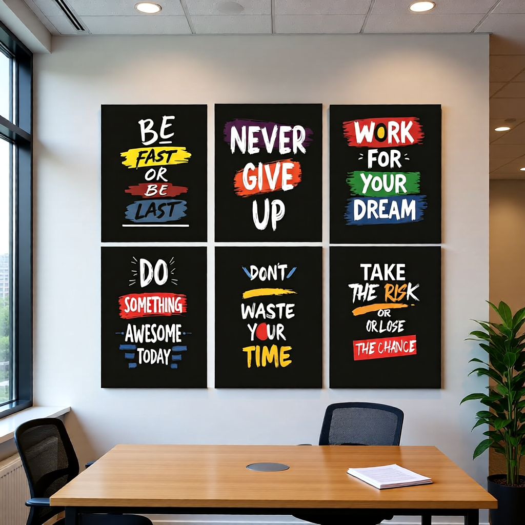 Set of 6 Motivational Phototile frame Wall Art - Image 2