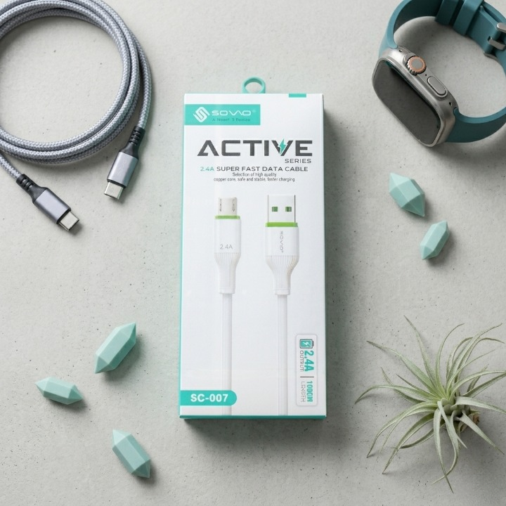 SOVO Fast Charging Micro USB Cable for Android Phones High Speed Data Sync & Durable Charging Wire - Image 3