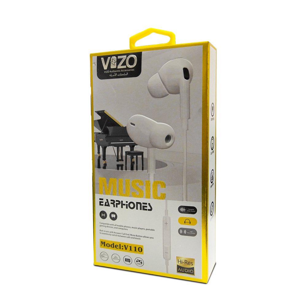 VIZO V110 Super Bass Hand free | Wired In Ear Phones for Men and Women