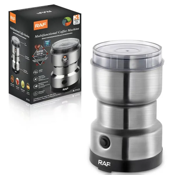 MULTI PURPOSE ELECTRIC COFFEE GRINDER AUTOMATIC COFFEE SPICE BEAN GRINDER STAINLESS STEEL RAF - 150Watts - Image 5