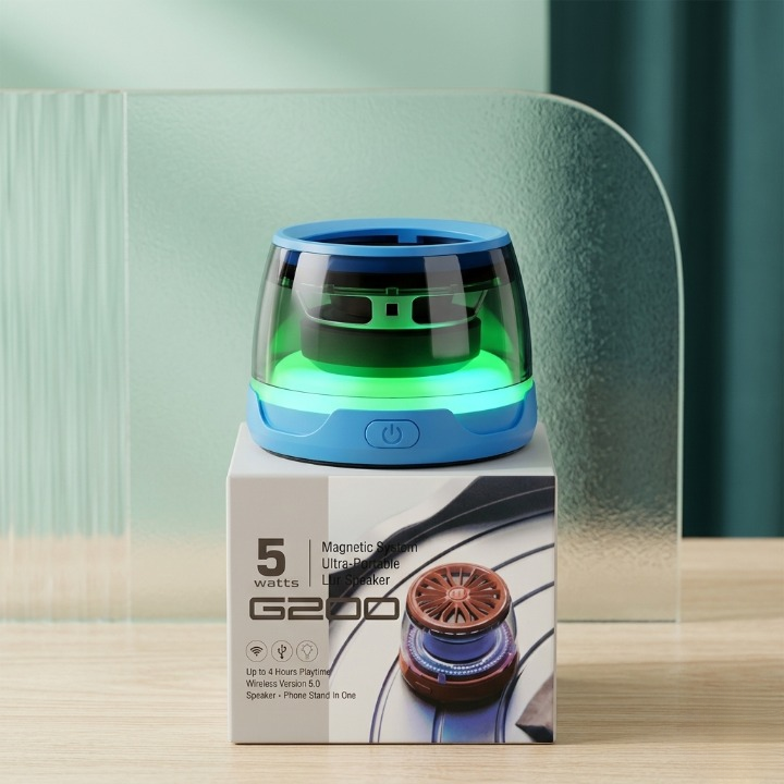 G200 Magnetic RGB Bluetooth Speaker 5W Ultra-Portable Wireless Sound Box & Magnetic Phone Stand - Image 2
