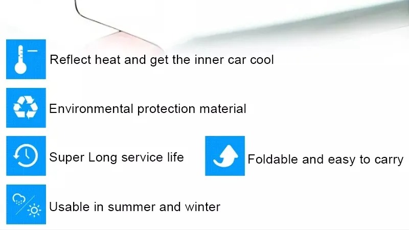 Universal Car Windscreen Sunshade 130 by 60 CM,For Hatchback ,Small Cars ,,Anti heat material -Universal Car Sun shade 130 by 60 CM - Image 3