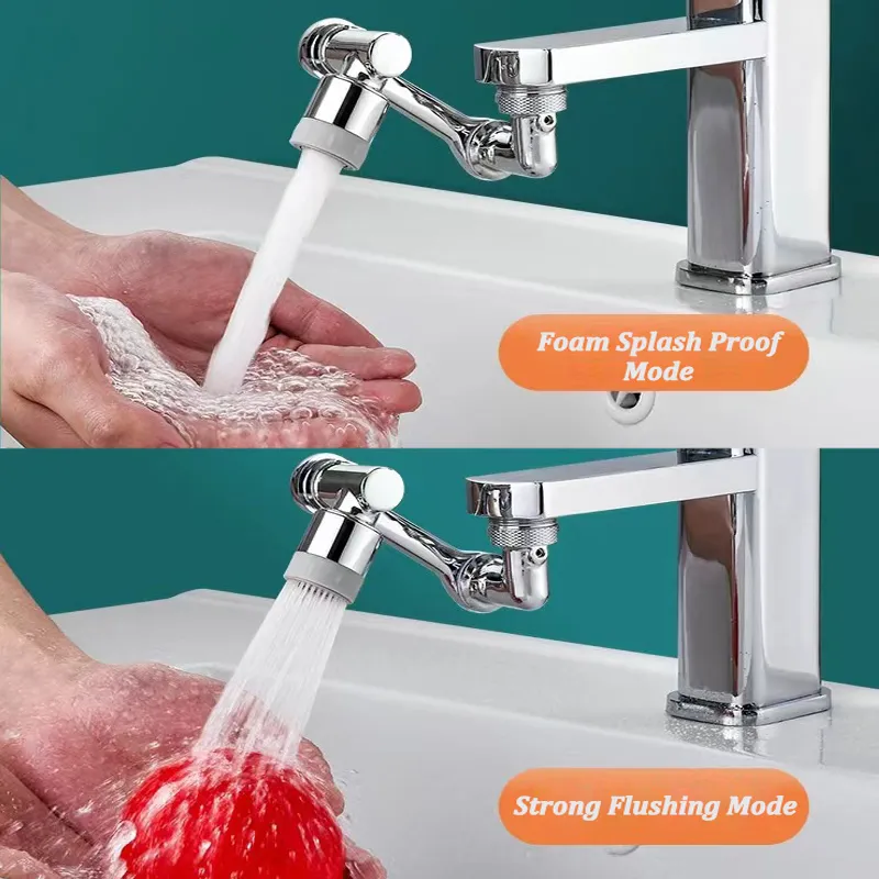 Rotation Faucet Sprayer Head Universal 1080°Rotatable Bathroom Washbasin Tap Splash Filter Water Saving Bubbler Nozzle (Without Box)