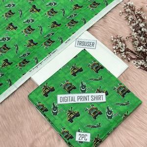 Pakistan Independence Day Military Print Lawn Suit for Women