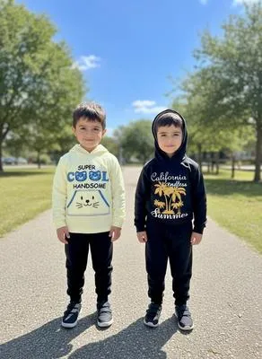 2 Sets Fleece Tracksuit for Boys Monster Truck Dinosaur Print | Warm Winter 2-Piece Outfit - Image 6