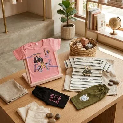 Boy's 2-Piece Printed Cotton Shorts Set Multicolor | Soft Cotton Summer Outfit for Kids - Image 3