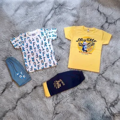 Kids 2-Pair T-Shirt & Shorts Set for Boys | Soft Cotton Summer Outfit Pack - Image 5