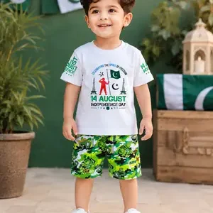 14 August Pakistan Day Boy's Shirt & Shorts Set
