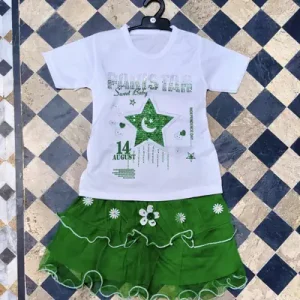 Pakistan Independence Day Girls Shirt & Skirt Set