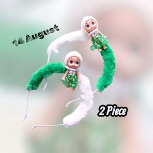 Green Printed Hair Bands for Girls – Pack of 2